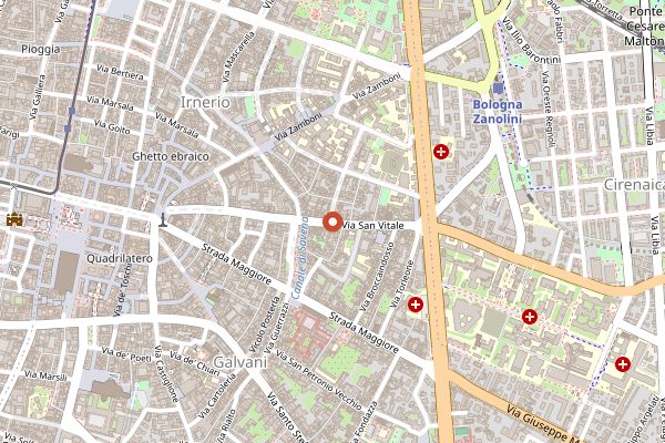 Map showing Il Banchetto Vegetariano in Bologna