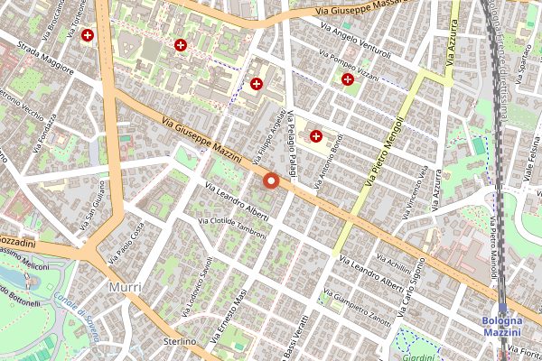 Map showing Naturalmente Vegan in Bologna