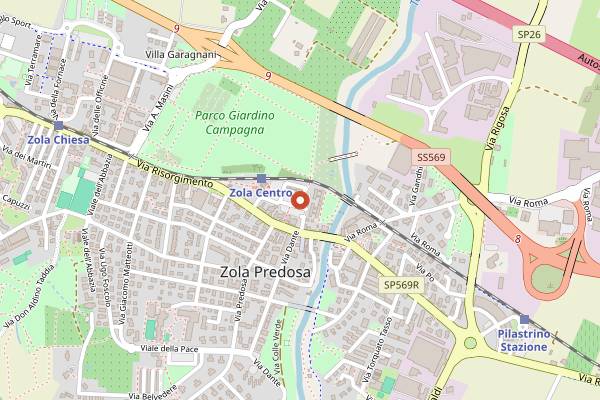 Map showing Mortadella, Please in Bologna