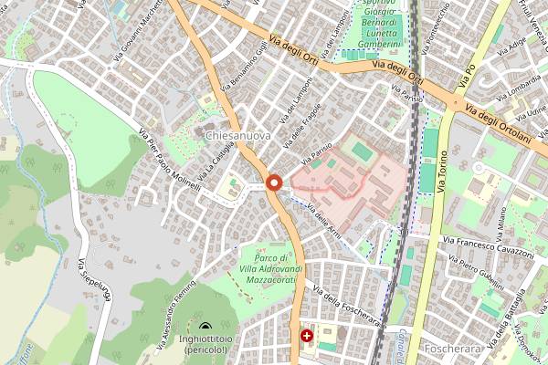Map showing Acqua Pazza in Bologna
