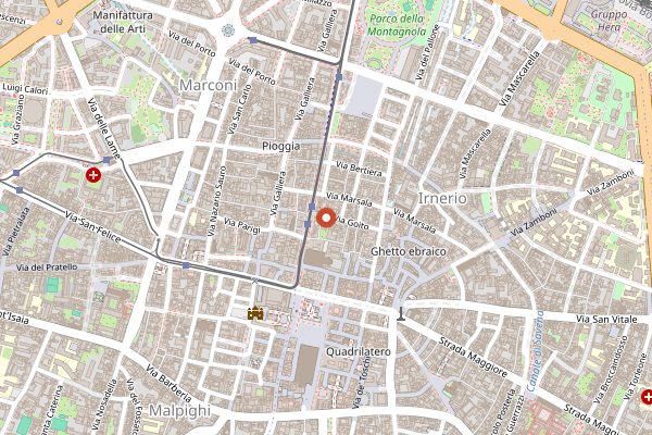 Map showing Ristorante Franco Rossi in Bologna