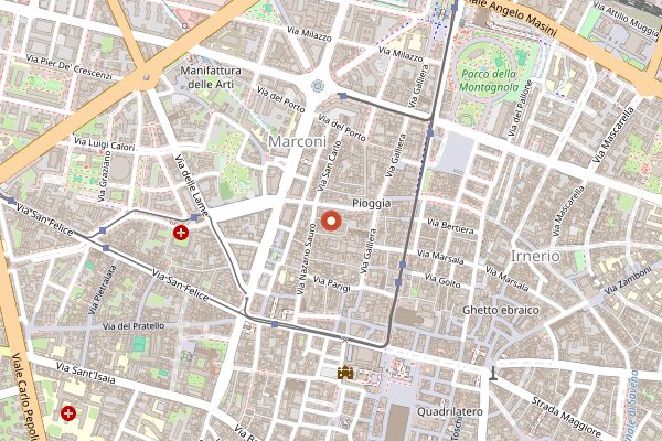 Map showing Oltre in Bologna