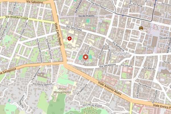 Map showing All'Osteria Bottega in Bologna