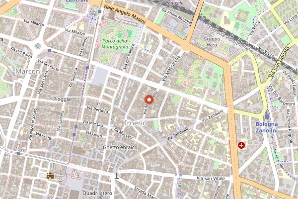Map showing LOrtica in Bologna