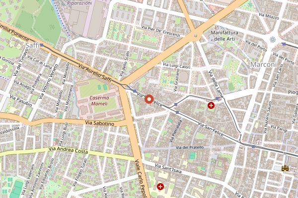 Map showing Open Baladin Bologna in Bologna