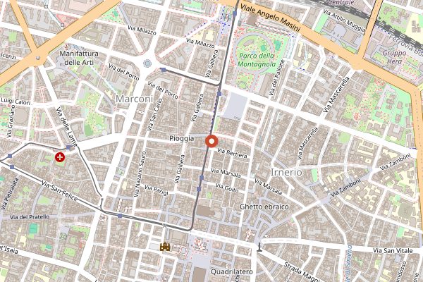 Map showing Pizzeria Altero in Bologna