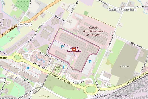 Map showing FICO Eataly World in Bologna