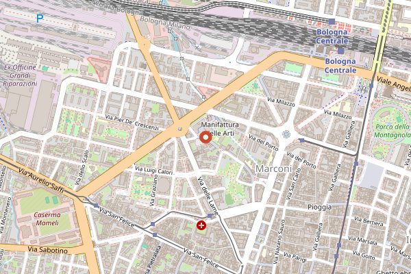 Map showing Mercato Ritrovato in Bologna