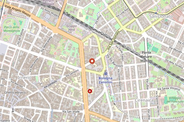 Map showing Mercato di Via San Donato in Bologna