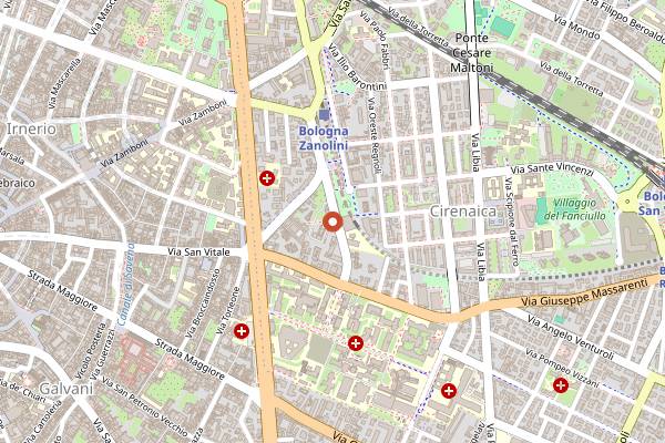 Map showing Aemilia Hotel Rooftop in Bologna