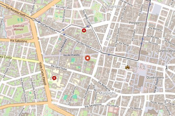 Map showing Bar de' Marchi in Bologna