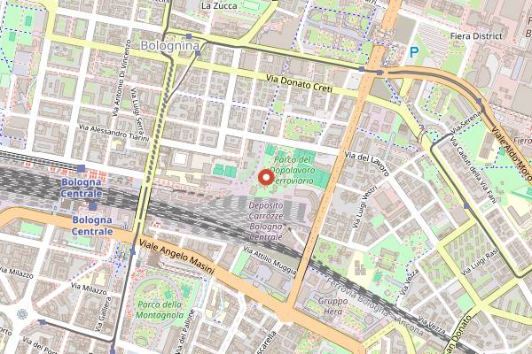 Map showing Locomotiv Club in Bologna