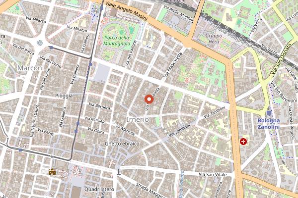 Map showing Mascarella 22 in Bologna