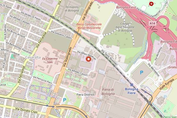 Map showing Numa Club in Bologna