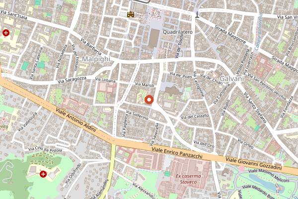 Map showing Terrazza Mattuiani in Bologna