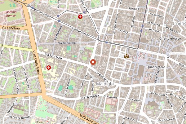 Map showing Osteria Bartolini in Bologna
