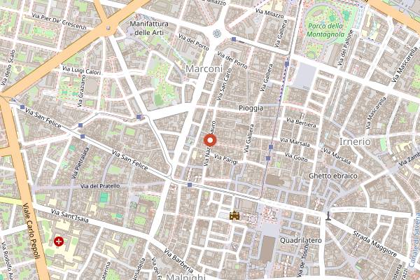 Map showing Rosteria Luciano in Bologna