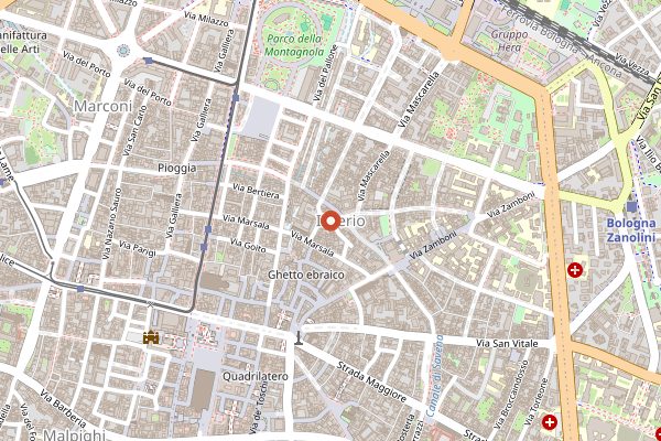 Map showing Trattoria Anna Maria in Bologna