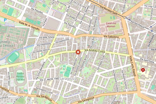 Map showing Trattoria Bertozzi in Bologna