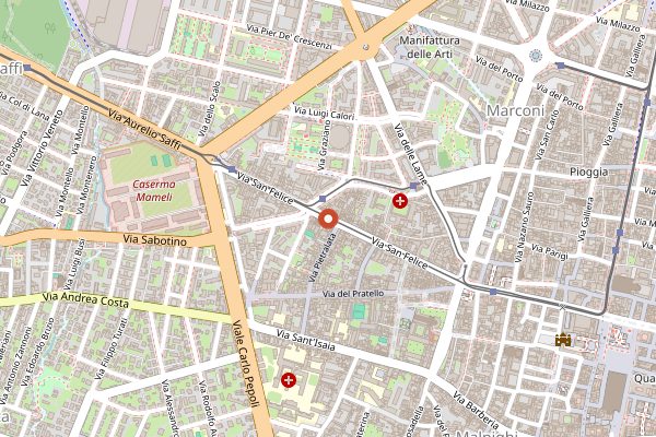 Map showing Trattoria da Me in Bologna
