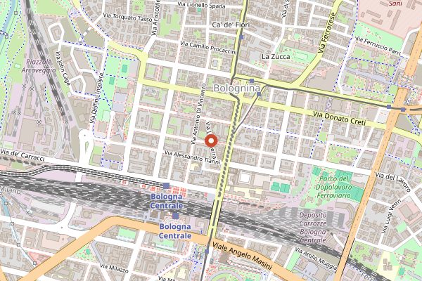 Map showing Trattoria di Via Serra in Bologna