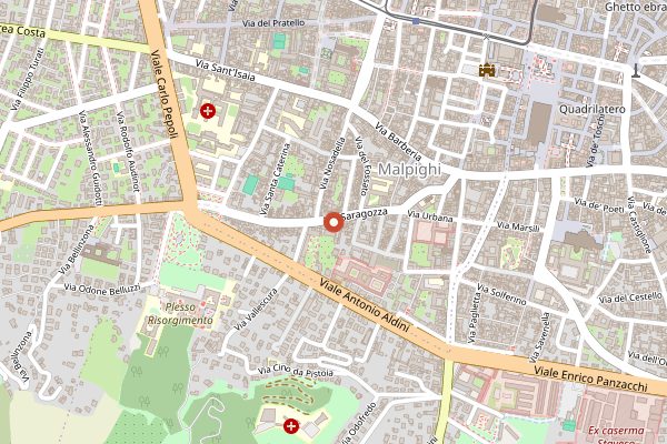 Map showing Casa Monica in Bologna