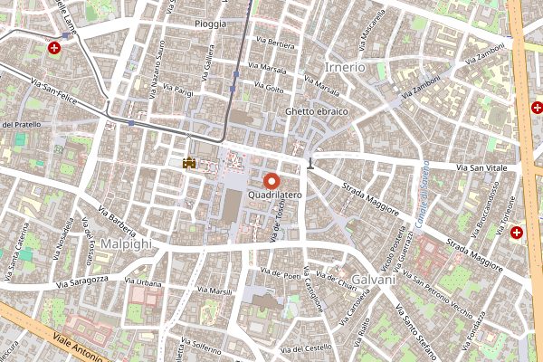Map showing La Mortadellina in Bologna