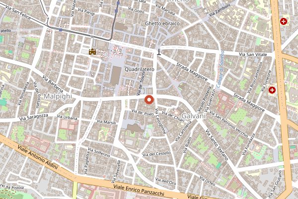 Map showing Buca San Petronio in Bologna