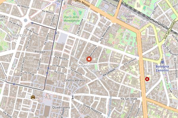 Map showing Cantina Bentivoglio in Bologna