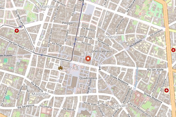 Map showing Enoteca Storica Faccioli in Bologna