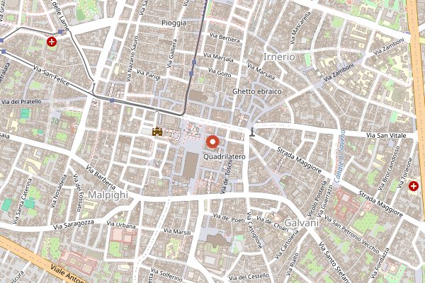 Map showing Osteria del Sole in Bologna