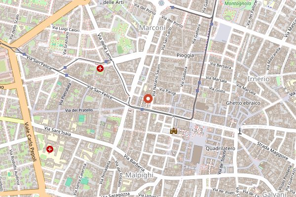 Map showing Vineria Sotto Il Portico in Bologna