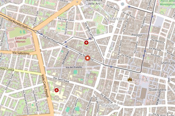 Map showing Vinoteca Il Paniere in Bologna