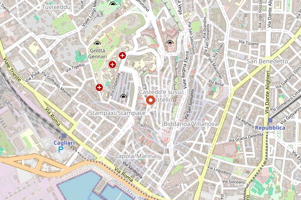 Map showing Libarium Nostrum in Cagliari