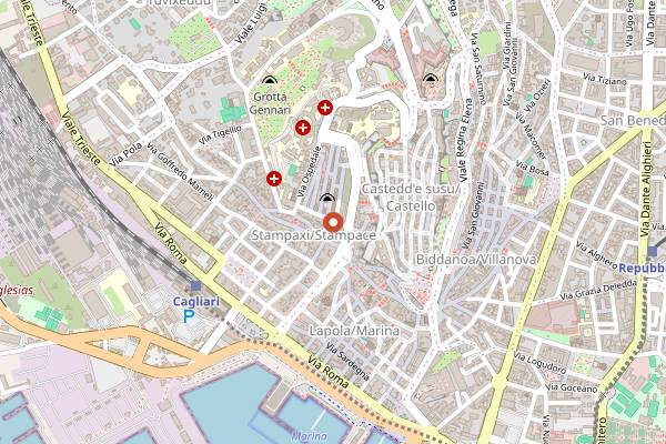Map showing Panefratteria in Cagliari