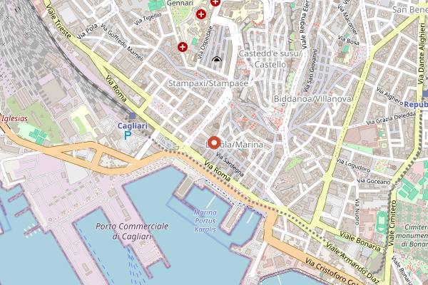 Map showing Sa Schironada in Cagliari
