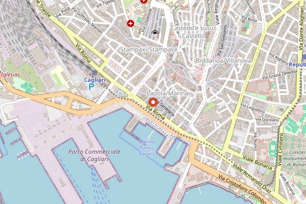 Map showing Su Cumbidu in Cagliari