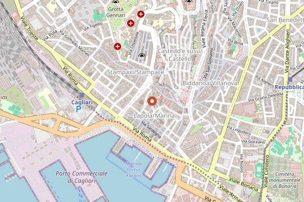 Map showing Impasto in Cagliari