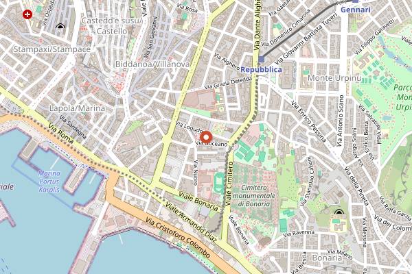 Map showing Maiori in Cagliari
