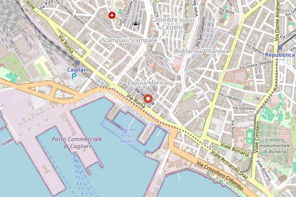 Map showing Trattoria Lillicu in Cagliari