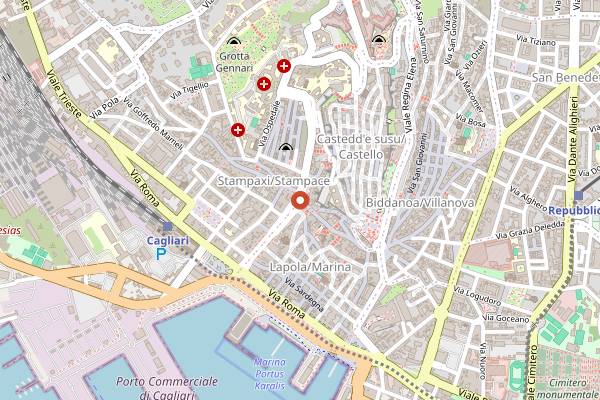 Map showing Cesarine: Sardinian cuisine and culurgiones in the heart of Cagliari in Cagliari