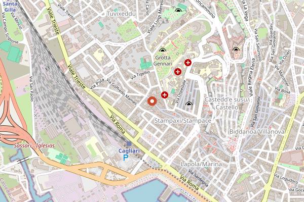 Map showing Gintilla in Cagliari