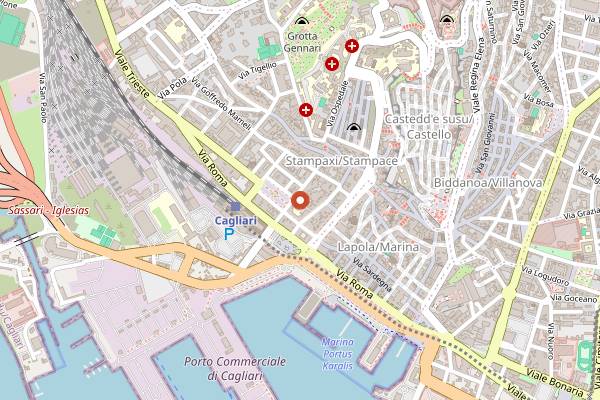 Map showing Josto in Cagliari