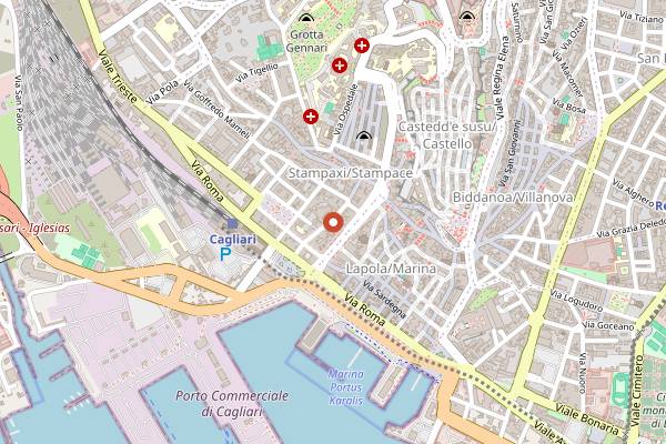 Map showing Osteria Kobuta in Cagliari