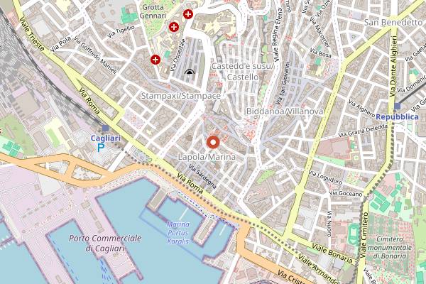 Map showing Spirits Boutique in Cagliari