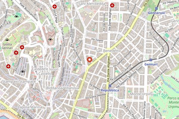 Map showing CUCINA.eat in Cagliari
