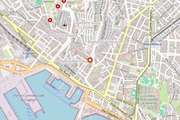 Map showing Da Marino al St. Remy in Cagliari
