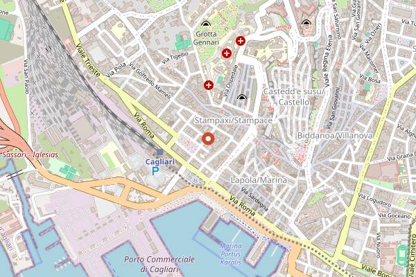 Map showing Sa Domu Sarda in Cagliari