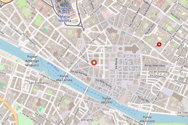 Map showing Procacci 1885 in Florence
