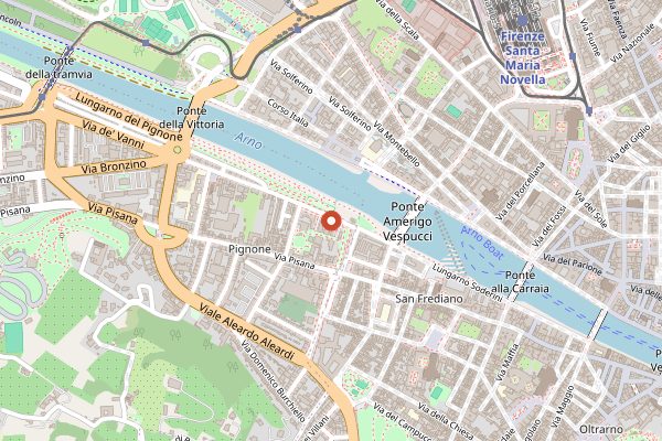 Map showing Santarosa Bistrot in Florence
